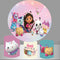 Customize Gabby's Dollhouse Photo Backdrop Cover Kids Round Backdrop Party Circle Background Covers
