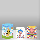 Customize Size Party Round Backdrop Cover Circle Background 3pcs Cylinder Plinth Covers