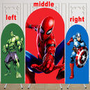 Customize Size Arch Photo Background Covers Superhero Birthday Party Cover Theme Arch Background Double Side Elastic Covers