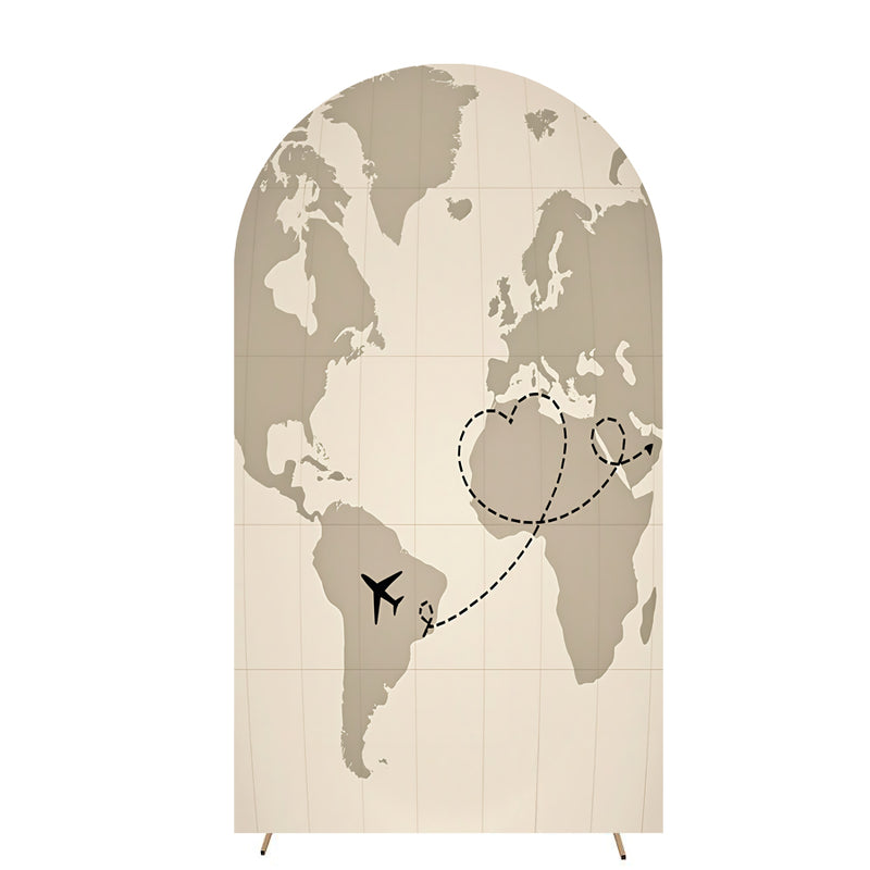 Customize Photo Background Arch Chiara Map Theme Background Double Side Elastic Cover