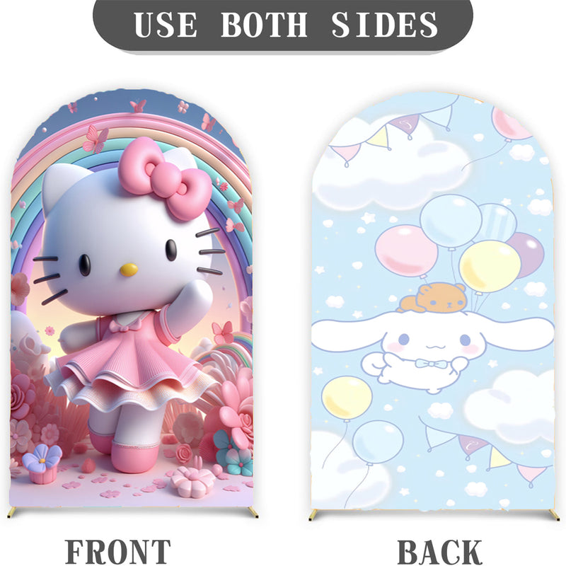 Customize Girls Party Photo Background Cover Arch Chiara Theme Background Different Double Side Elastic Covers