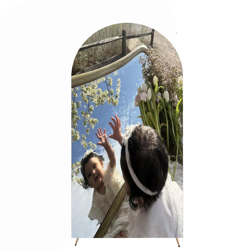 Customize Birthday Photo Background Arch Chiara Background Double Side Elastic Covers