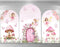 Customize Size Butterfly Mushroom Photo Background Pink Girls Birthday Party Cover Theme Arch Background Double Side Elastic Covers
