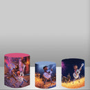 Customize Cartoon Photo Backdrop Cover Round Backdrop Birthday Party Circle Background Covers