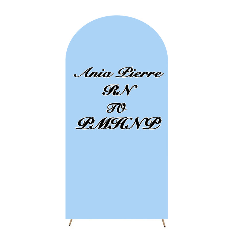 Customize Blue Photo Background Arch Chiara Theme Background Double Side Elastic Covers