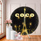 France Paris Eiffel Tower Photo Round Backdrops Girls Birthday Circle Background Cake Party Table Banner Covers