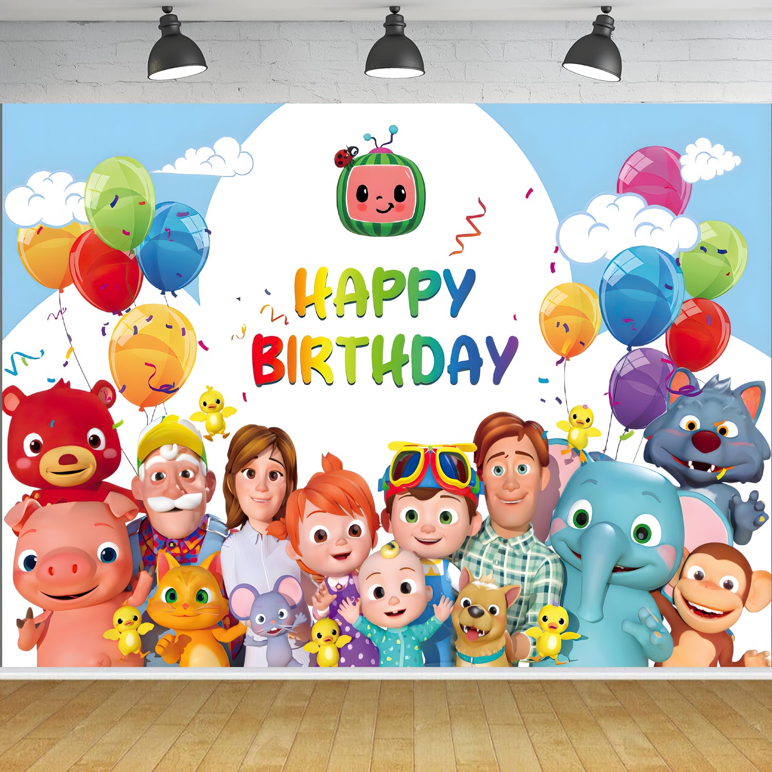 Custom Name Cocomelon Photo Backdrop Banner