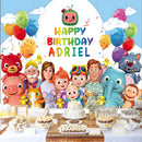 Arrière-plan personnalisé pour photo de thème de famille de melon, arrière-plan de photographie de fête d'anniversaire pour enfants 