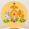 Customize Ahimsa Parmo Dharma Round Backdrop Cover Kids Birthday Circle Photo Backgrounds