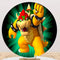Customize The Bowser Photo Backdrop Cover The Super Mario Bros Round Backdrop Birthday Party Circle Background Covers