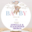 Custom Name Baby Shower Round Photo Backdrop Cover Circle Background