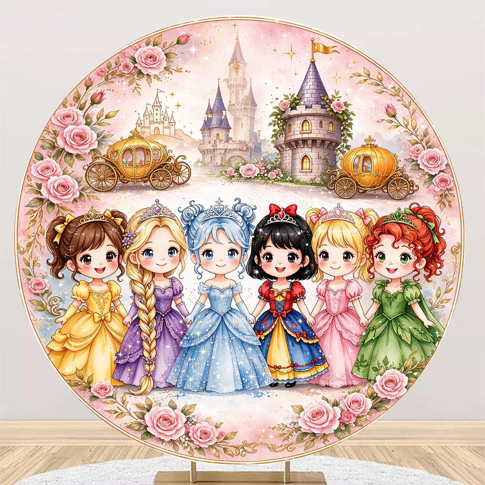 Custom Princess Round Backdrop Cover