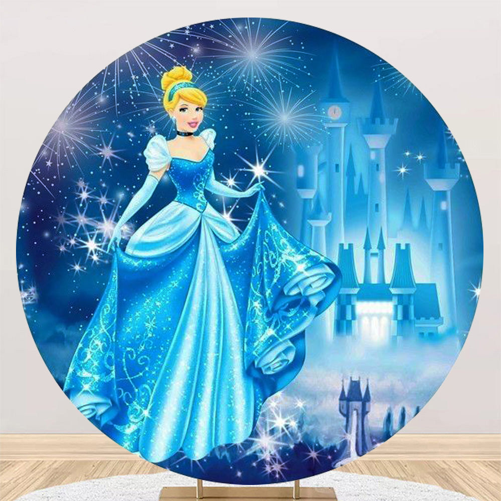 Custom Cinderella Round Backdrop Cover Princess Cylinder Plinth Covers