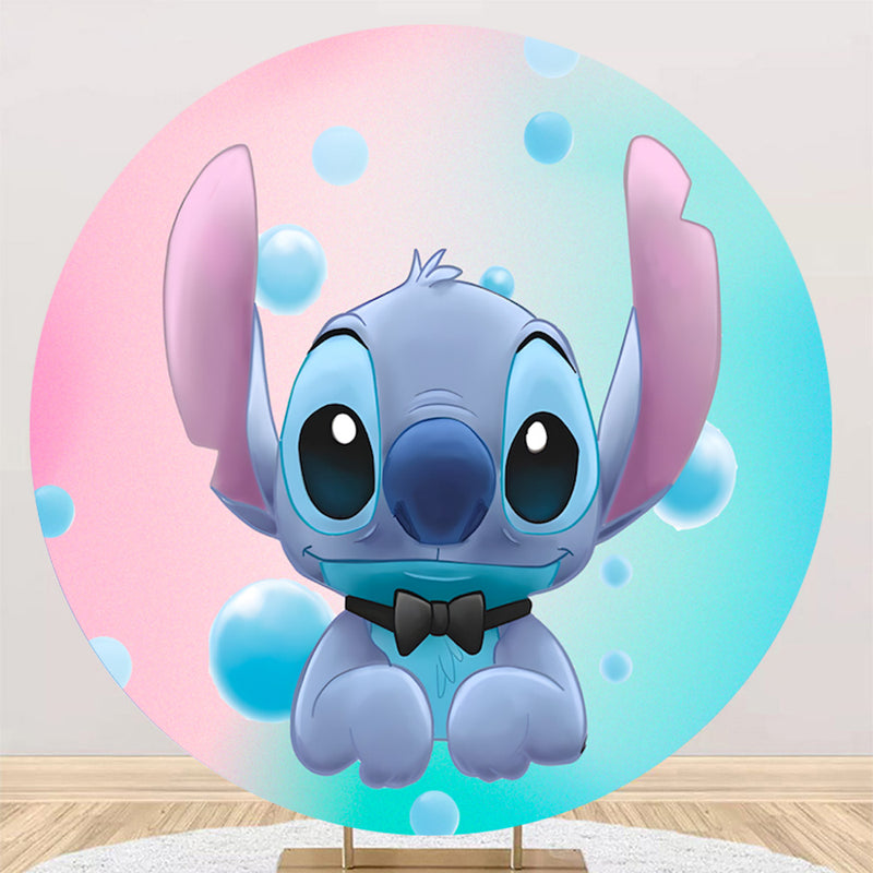 Disney-fondo fotográfico redondo de Lilo & Stitch para niños