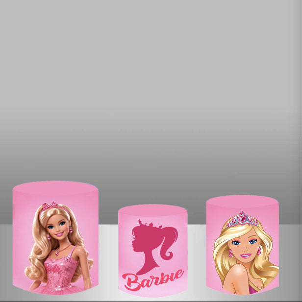 Custom Barbie Arch Double Side Elastic Covers Cylinder Plinth Covers