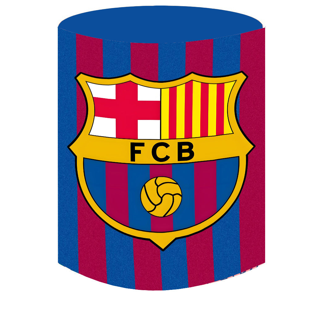 Custom SFC Barcelona Arch Photo Backdrop Double Side Elastic Cover Cylinder Plinth Covers