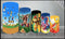 Customize Size The Super Mario Bros 5 pieces Cylinder Plinth Covers 5 pieces Cylinder Plinth Covers