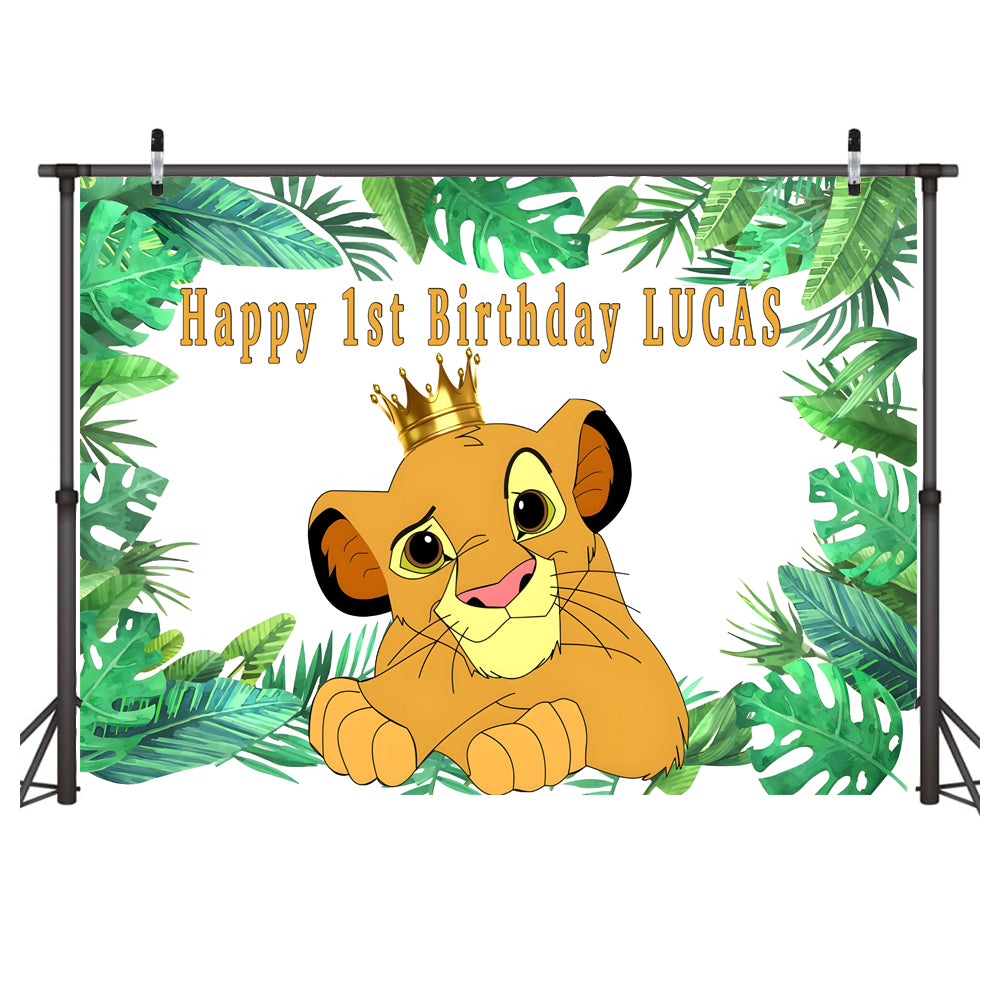 Custom Name The Lion King Photo Backdrop Banner