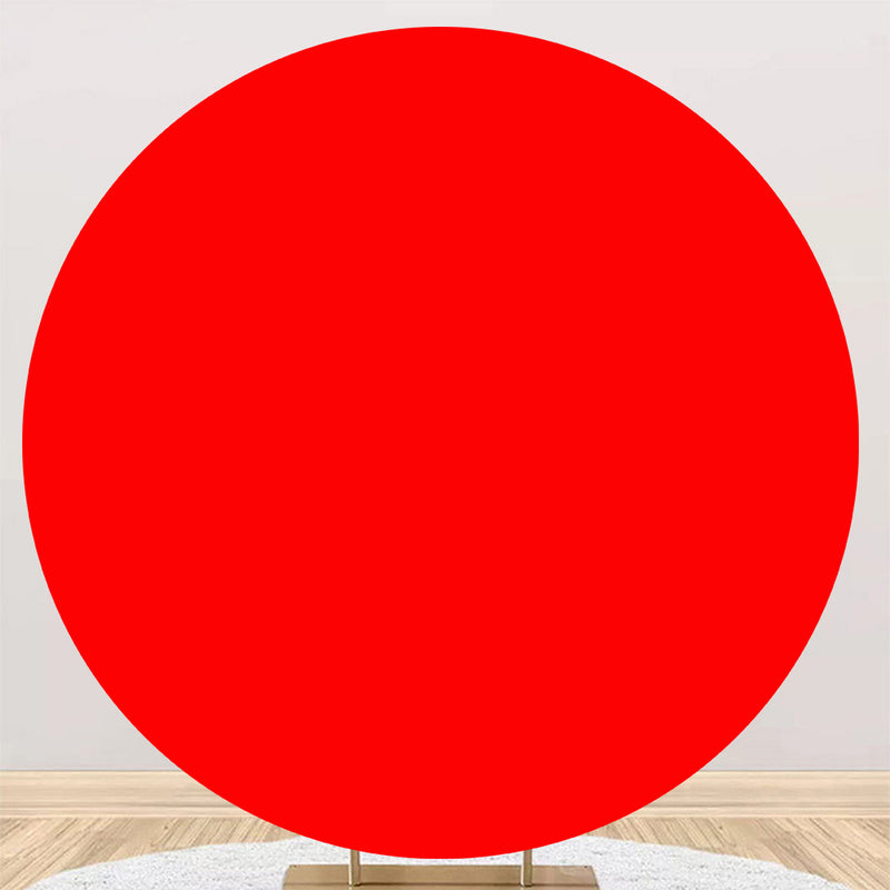 Customize Red Plain Solid Photo Backdrop Cover Round Backdrop Birthday Party Circle Background Cover