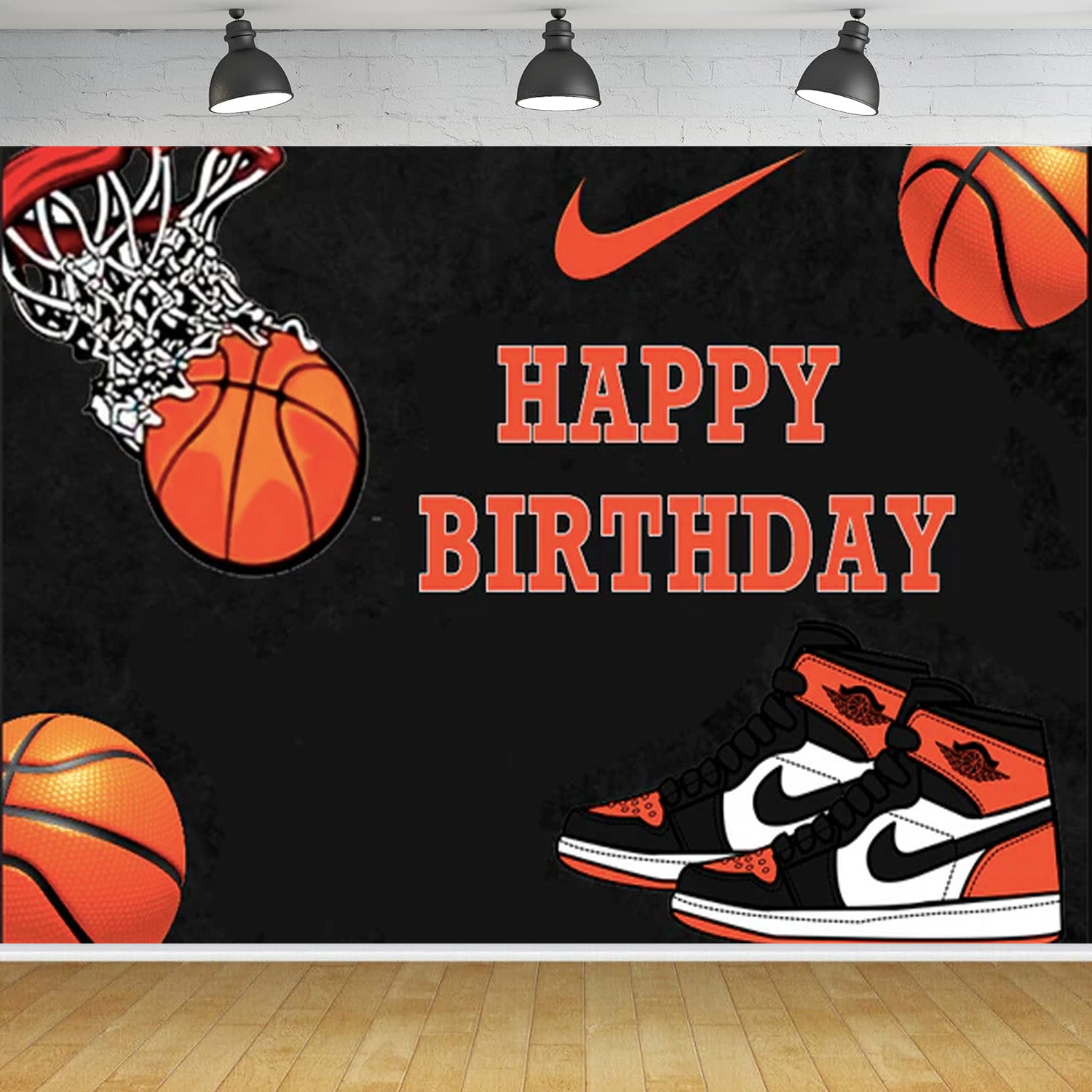 Toile de fond photo de basket-ball personnalisée pour anniversaire d'enfant, arrière-plans de photographie, bannières