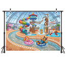 Custom Paw Patrol in Water Park Photo Backdrop Banner