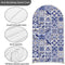 Customize Size Blue and White Porcelain Photo Background Cover Inspo Tile Arch Chiara Theme Background Double Side Elastic Covers