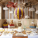 Custom Hot Air Balloon Model Plane Bear Photo Backdrop Banner
