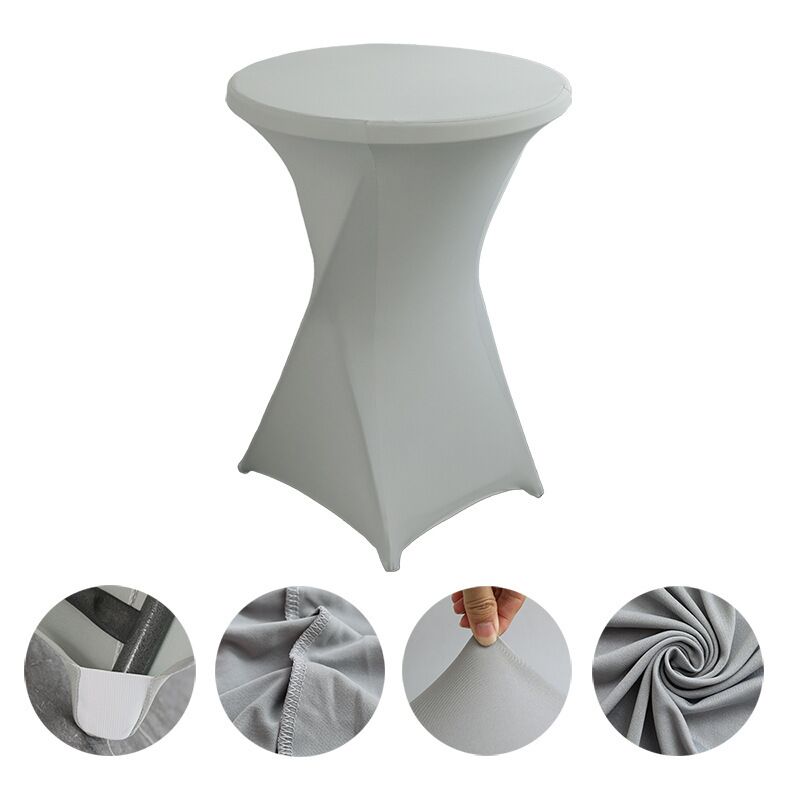 Cocktail High Top Table Covers Fitted Spandex Round Cocktail Tablecloth for Bar Height Standing Table Cloths Reusable, for Party Wedding Banquet Event Decorations