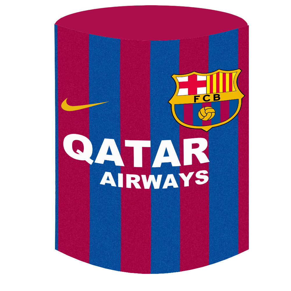 Custom SFC Barcelona Arch Photo Backdrop Double Side Elastic Cover Cylinder Plinth Covers