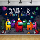 Custom Among Us Photo Backdrop Happy Birthday Banner