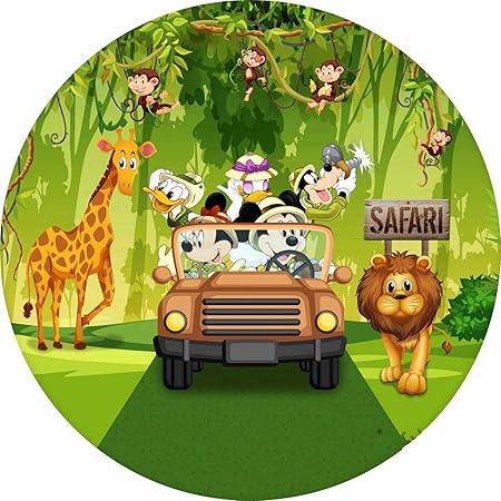 Custom Jungle Mickey Safari Photo Backdrop Cover 