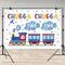 Customize Blue Red Train for Boy Chugga Chugga Two Two Clouds Plane Photo Backdrop Party Photography Backgrounds Banner