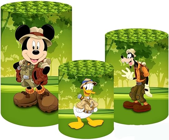 Custom Jungle Mickey Safari Photo Backdrop Cover 