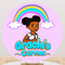 Customize Gracie’s Corner Round Backdrop Girls Birthday Rainbow Elastic Backdrop Covers