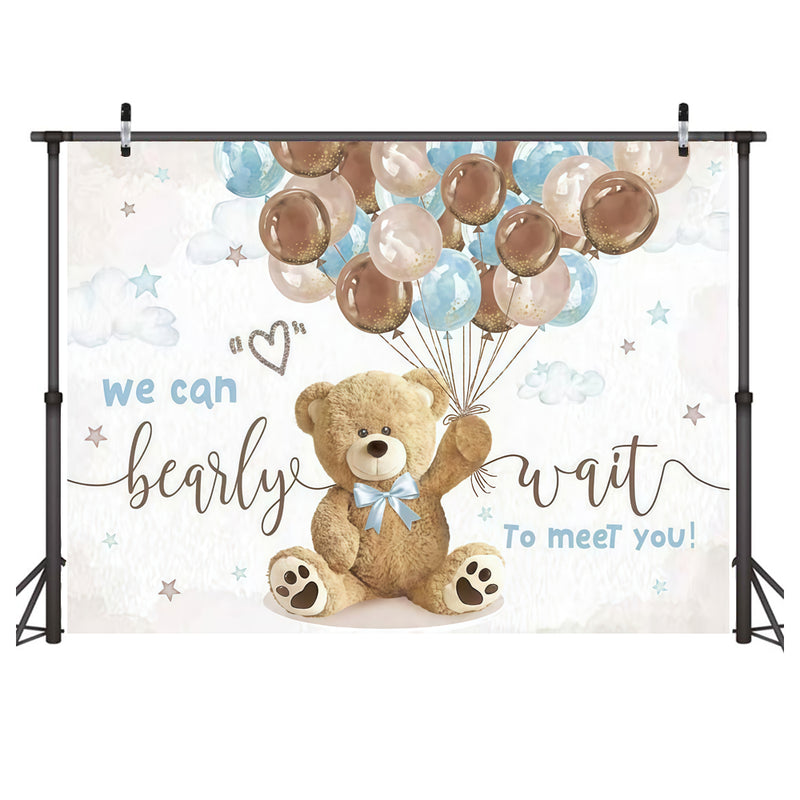 Customize Baby Shower Photo Backdrop Brown Bear Party Photography Backgrounds Banners