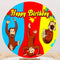 Customize Curious George Photo Backdrop Cover Boys Birthday Round Backdrop Party Circle Background Covers