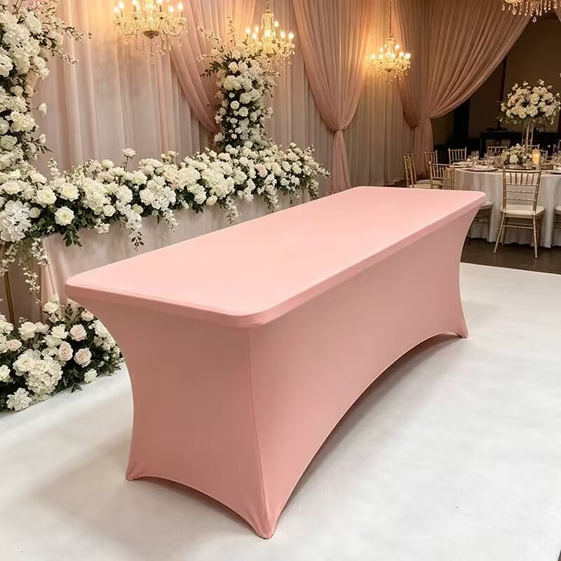 Spandex Tablecloth Fitted and Tight Cloth for Rectangle Table for Party, Wedding, Banquet and Birthday