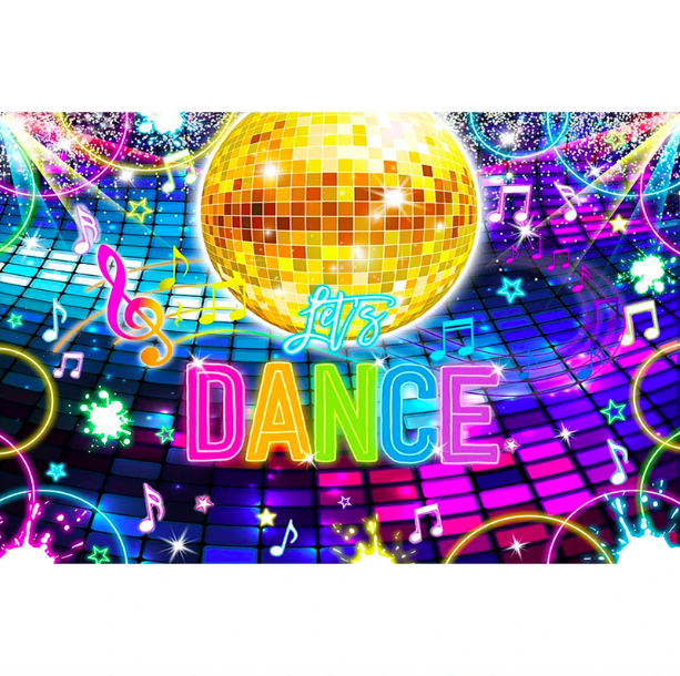 Custom Hip Hop Disco Music Photography Backdrops Let's Dance Happy Birthday Party Decor Background