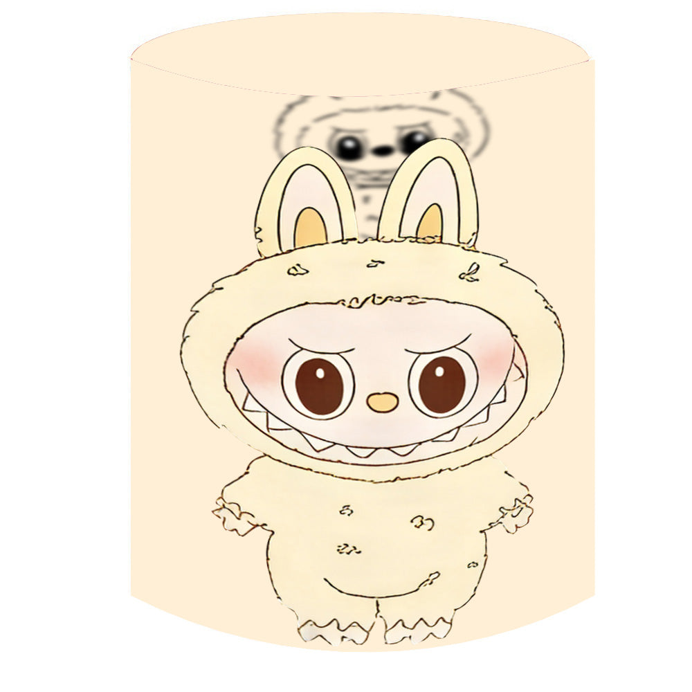 Fondo de dibujos animados personalizado para fiesta de cumpleaños de niños, telón de fondo redondo, funda circular