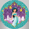 Jasmine Princess Aladdin Magic Lamp Backdrop Cover Round Backdrop Kids Birthday Party Circle Background Covers