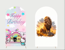 Customize Girls Photo Background Cover Arch Chiara Cartoon Theme Background Different Double Side Elastic Covers