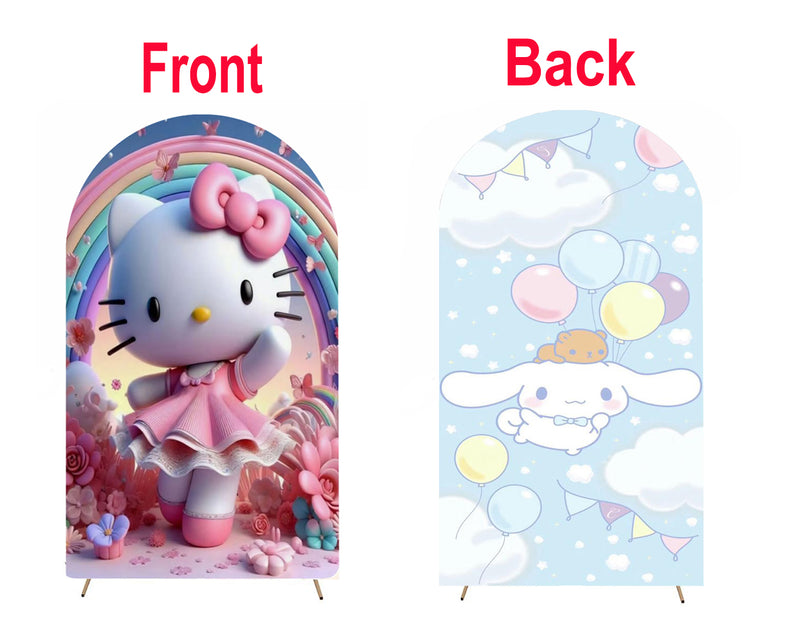 Customize Girls Party Photo Background Cover Arch Chiara Theme Background Different Double Side Elastic Covers
