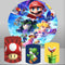 Customize The Super Mario Bros Round Backdrop Mario Photo Birthday Circle Background Cylinder Plinth Covers