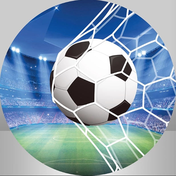 Round Circle Backdrop Soccer Football Background Kids Birthday Party Decor Photo Studio Baby Shower Cake Candy Table Cover