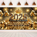 Custom Size 2025 New Year Celebration Party Polyester Flag Theme Multi functional Festival Decoration Suitable for New Year's Eve