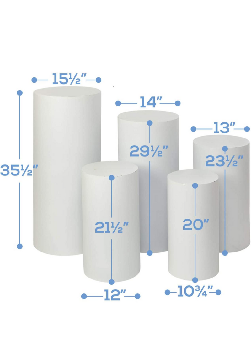 Customize Size Cartoon Girls Birthday 5 pieces Cylinder Plinth Covers