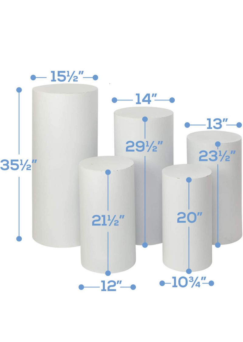 Customize Size Cartoon The Super Mary 5 pieces Cylinder Plinth Covers