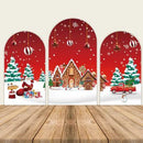 Customize Photo Background Merry Christmas Party Cover Theme Arch Background Double Side Elastic Covers