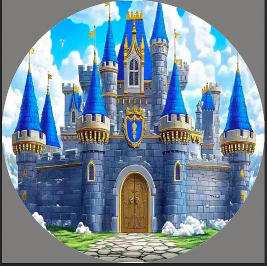 Funda redonda personalizada para telón de fondo de castillo, telón de fondo circular para fiesta de cumpleaños
