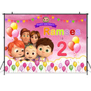 Fond de photographie personnalisé Melon famille rose dessin animé enfant fête d'anniversaire photographie Photo Studio Photo 